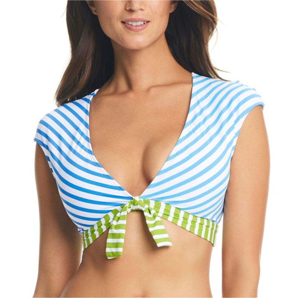 Bleu Womens Tie-Front Bikini Swim Top, NWT